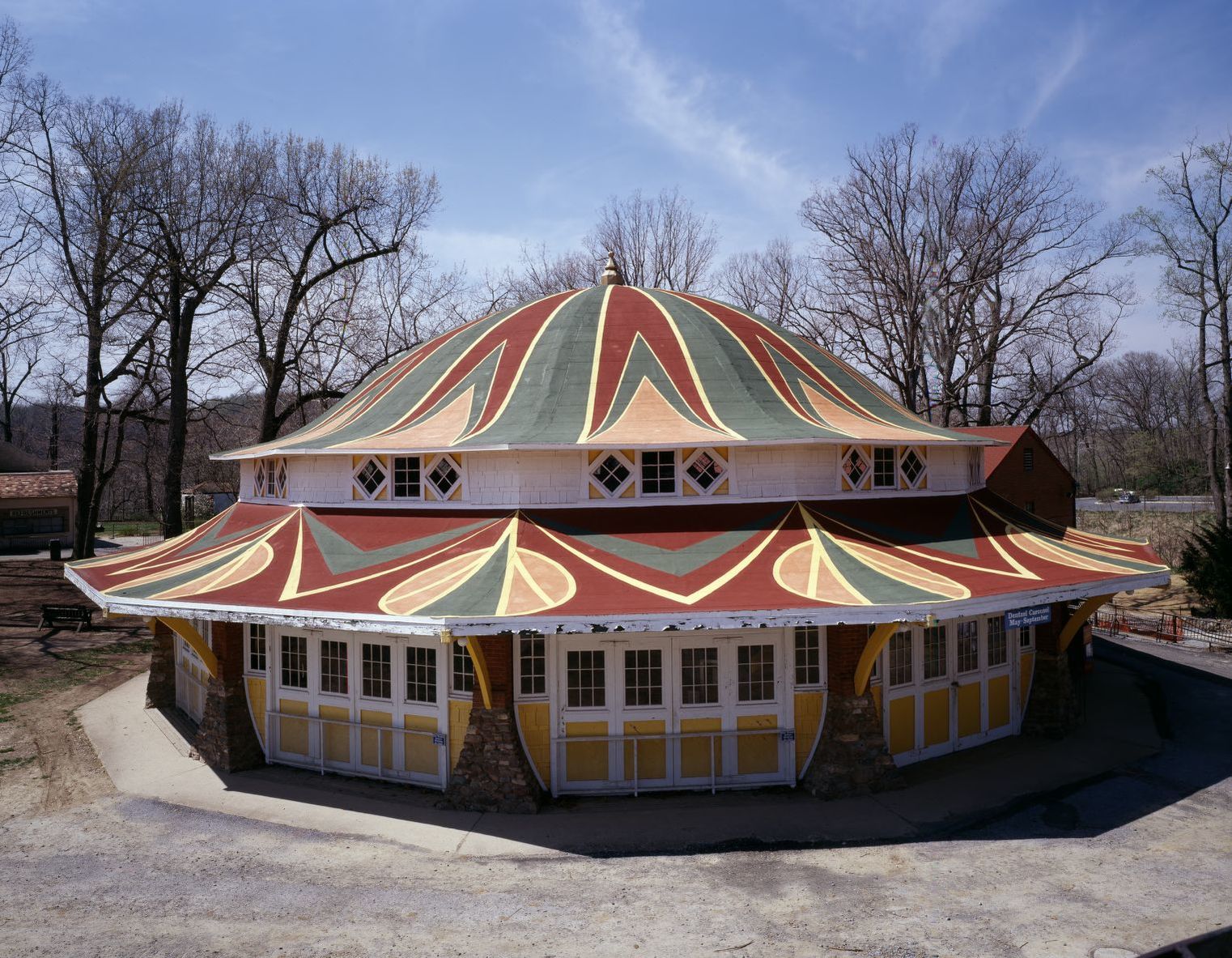 Dentzel Carousel building at Glen Echo amusement park, just outside Washington, D.C., in Glen Echo, Maryland.